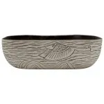 Lavoar de blat gri/negru 48×37,5×13,5 cm, ceramică, dreptunghi
