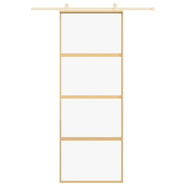 Ușă glisantă auriu 76×205 cm sticlă ESG transparentă/aluminiu