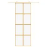 Ușă glisantă auriu 76×205 cm sticlă ESG transparentă/aluminiu