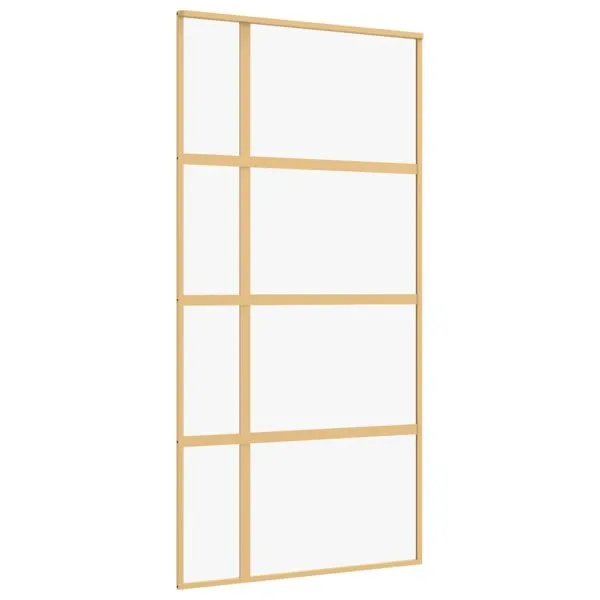 Ușă glisantă, auriu, 102,5×205 cm, sticlă ESG mată și aluminiu