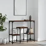 Măsuță consolă, stejar fumuriu, 89,5x28x76 cm, lemn prelucrat