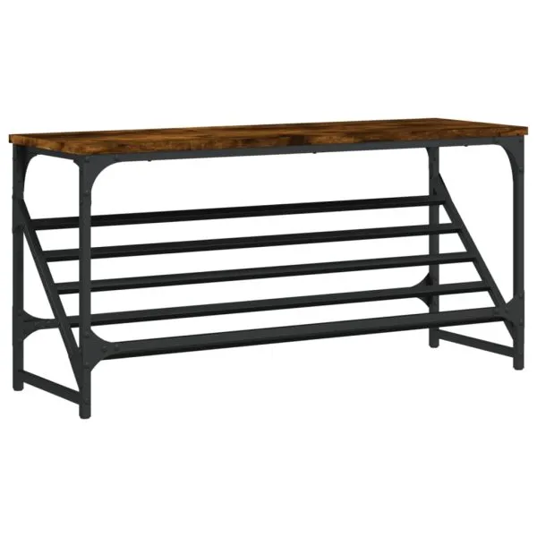 Pantofar, stejar fumuriu, 90x30x45cm, lemn prelucrat