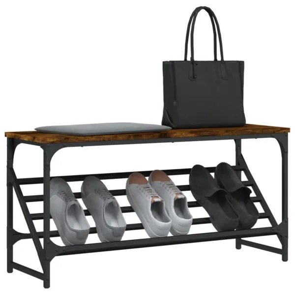 Pantofar, stejar fumuriu, 90x30x45cm, lemn prelucrat