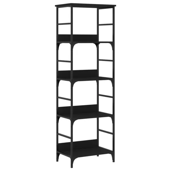 Bibliotecă, negru, 50x33x153 cm, lemn prelucrat