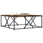Măsuță de cafea stejar fumuriu 100x100x40 cm din lemn prelucrat