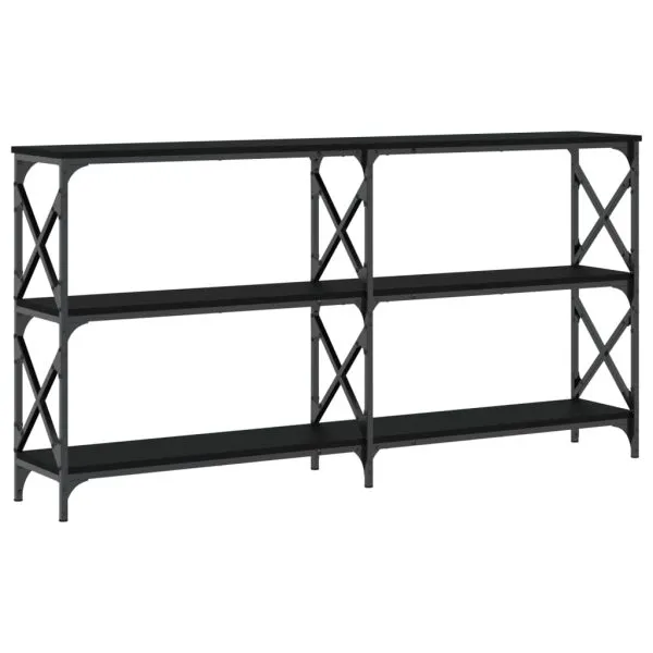 Măsuță consolă, negru, 200x28x80,5 cm, lemn compozit