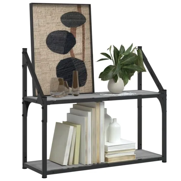 Raft cu 2 niveluri, gri sonoma, 60x21x51 cm, lemn prelucrat