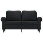 Canapea cu 2 locuri, negru, 120 cm, piele ecologică