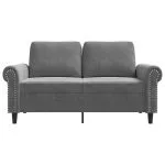 Canapea cu 2 locuri, gri închis, 120 cm, catifea