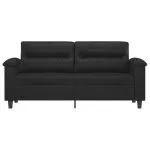 Canapea cu 2 locuri, negru, 140 cm, piele ecologică