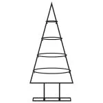 Brad de Crăciun din metal pentru decor, negru, 60 cm