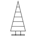 Brad de Crăciun din metal pentru decor, negru, 90 cm