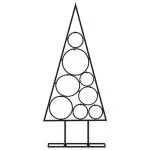 Brad de Crăciun din metal pentru decor, negru, 60 cm