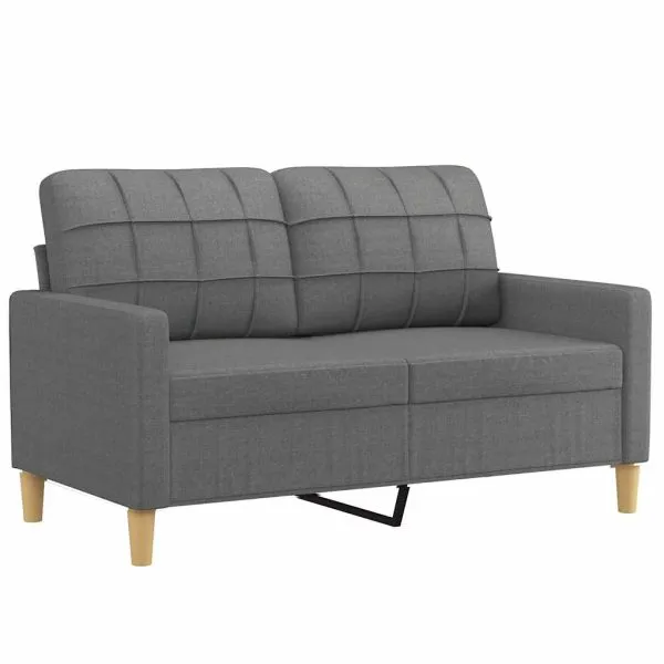 Canapea cu 2 locuri, gri închis, 120 cm, material textil