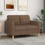 Canapea cu 2 locuri, maro, 120 cm, material textil