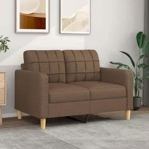 Canapea cu 2 locuri, maro, 120 cm, material textil