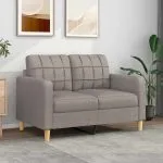 Canapea cu 2 locuri, gri taupe, 120 cm, material textil