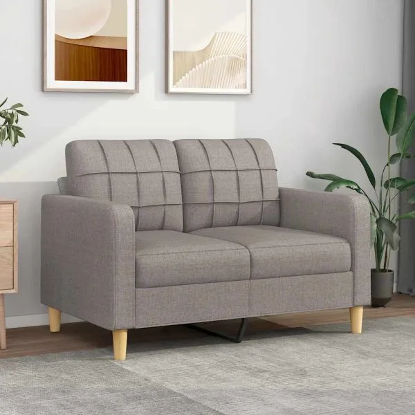 Canapea cu 2 locuri, gri taupe, 120 cm, material textil