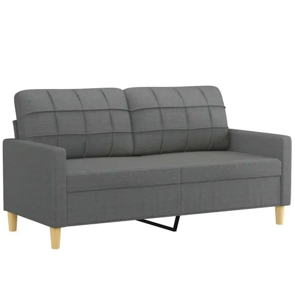 Canapea cu 2 locuri, gri închis, 140 cm, material textil