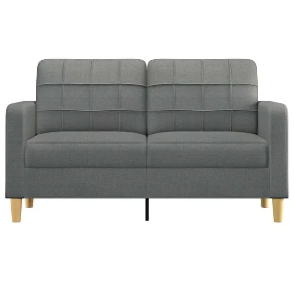 Canapea cu 2 locuri, gri închis, 140 cm, material textil