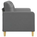 Canapea cu 2 locuri, gri închis, 140 cm, material textil
