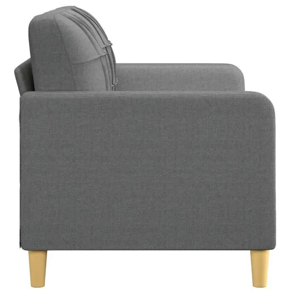 Canapea cu 2 locuri, gri închis, 140 cm, material textil