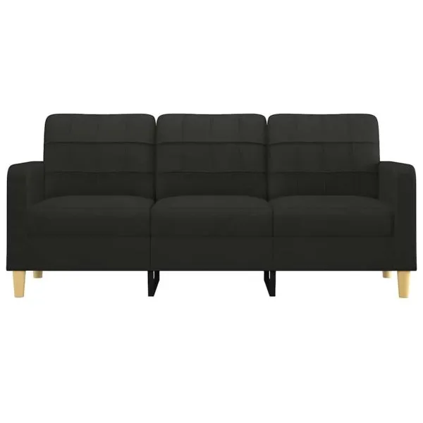 Canapea cu 3 locuri, negru, 180 cm, material textil