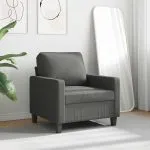 Fotoliu canapea, gri închis, 60 cm, material textil