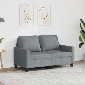Canapea cu 2 locuri, gri deschis, 120 cm, material textil