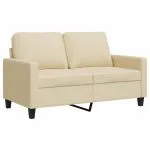 Canapea cu 2 locuri, crem, 120 cm, material textil