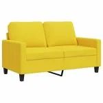 Canapea cu 2 locuri, galben deschis, 120 cm, material textil