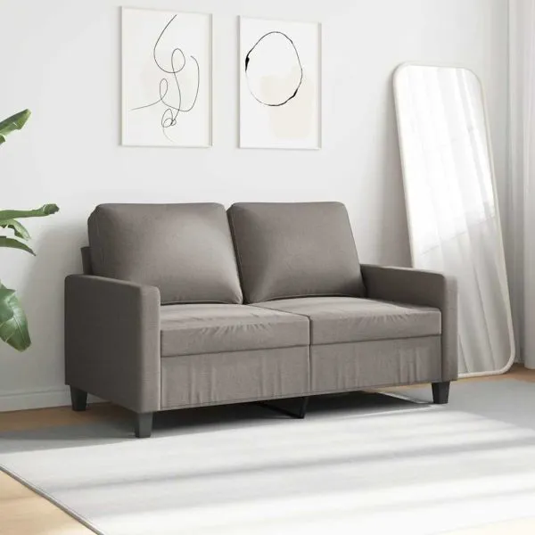 Canapea cu 2 locuri, gri taupe, 120 cm, material textil