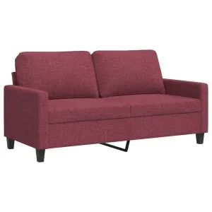Canapea cu 2 locuri, roșu vin, 140 cm, material textil