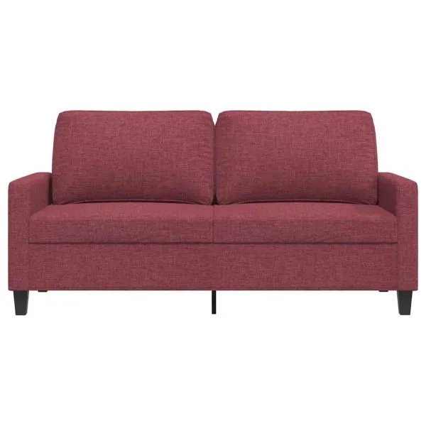 Canapea cu 2 locuri, roșu vin, 140 cm, material textil