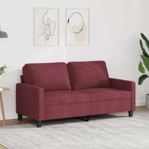 Canapea cu 2 locuri, roșu vin, 140 cm, material textil