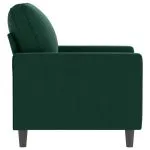 Fotoliu canapea, verde închis, 60 cm, catifea