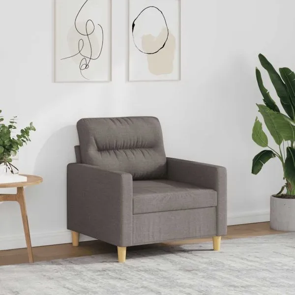 Fotoliu canapea, gri taupe, 60 cm, material textil