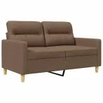 Canapea cu 2 locuri, maro, 120 cm, material textil