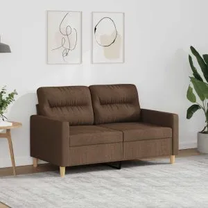 Canapea cu 2 locuri, maro, 120 cm, material textil