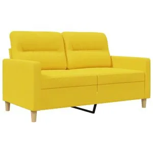 Canapea cu 2 locuri, galben deschis, 120 cm, material textil