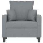 Fotoliu canapea, gri deschis, 60 cm, material textil