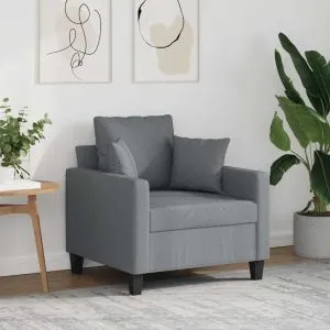 Fotoliu canapea, gri deschis, 60 cm, material textil