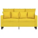 Canapea cu 2 locuri, galben deschis, 120 cm, material textil