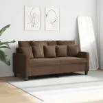 Canapea cu 2 locuri, maro, 140 cm, material textil