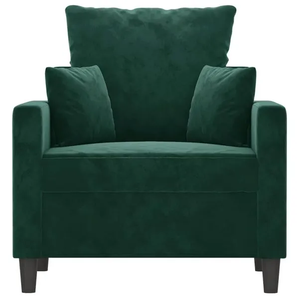 Fotoliu canapea, verde închis, 60 cm, catifea
