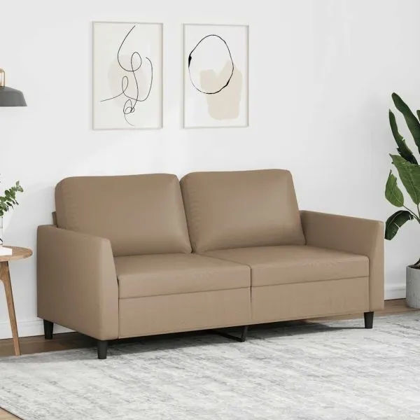 Canapea cu 2 locuri, cappuccino, 140 cm, piele ecologică