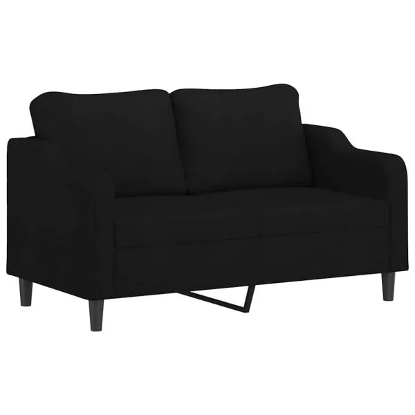 Canapea cu 2 locuri, negru, 140 cm, material textil
