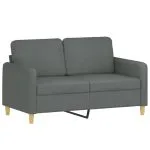 Canapea cu 2 locuri, gri închis, 120 cm, material textil