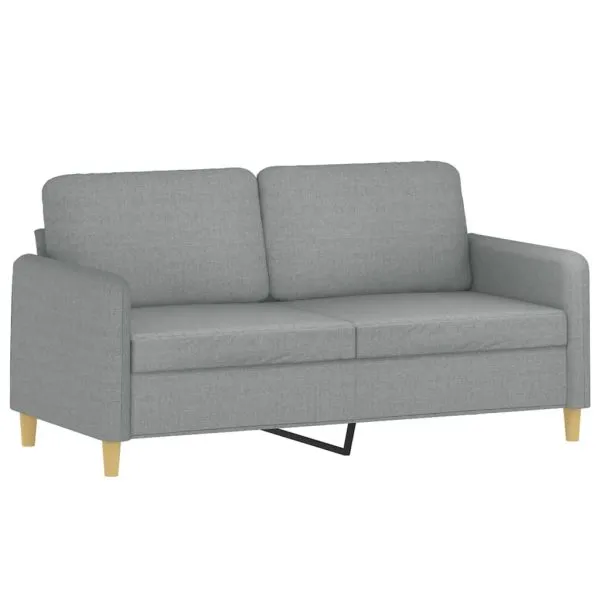 Canapea cu 2 locuri, gri deschis, 140 cm, material textil