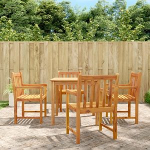 Set mobilier de grădină, 5 piese, lemn masiv de acacia